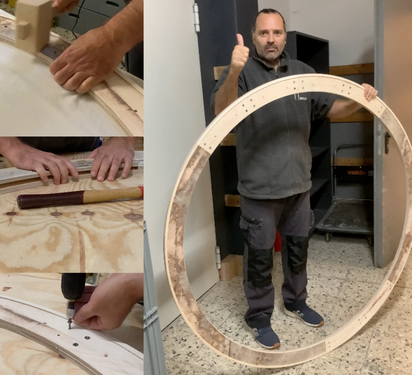 Holzrahmen rund – Holzring als Baukastensystem für zu Hause aus Birkenholz in 24mm Stärke ab 80cm dm