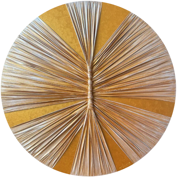 The Golden Butterfly von Alla Grande, runde Leinwand 100 cm