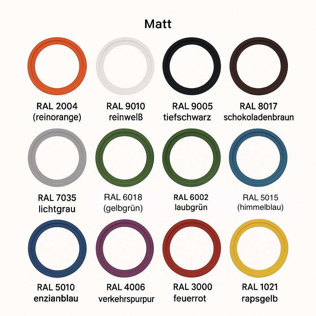 Farbpalette matt für runde Bilderrahmen