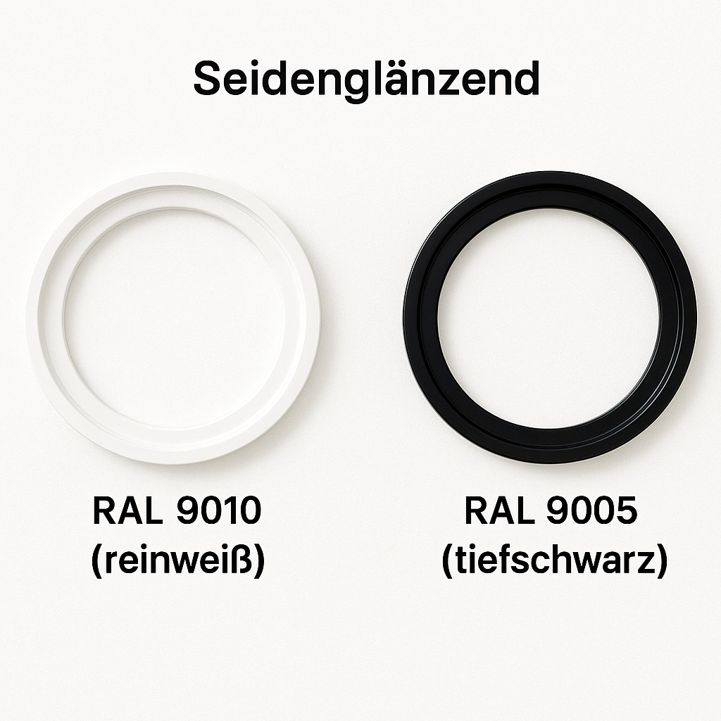 Farbpalette seidenglänzend für runde Bilderrahmen