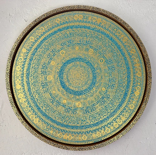Goldenes rundes Gemälde von Matthias Eule