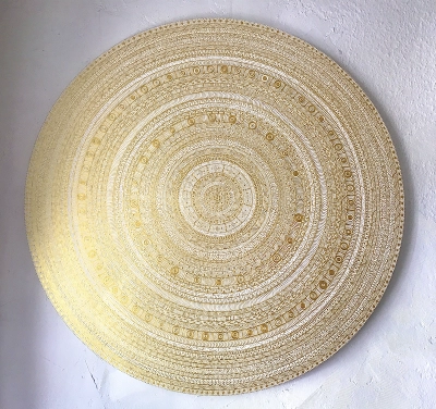 Eulengold, rundes Goldbild